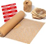 MCfleet 15"x135' Honeycomb Packing Paper Wrap Roll, Eco Friendly Packaging Material for Moving Shipping Gift Wrapping with 20 Fragile Stickers, Protective Recycled Cushion Wrap Suppliers Kraft Brown